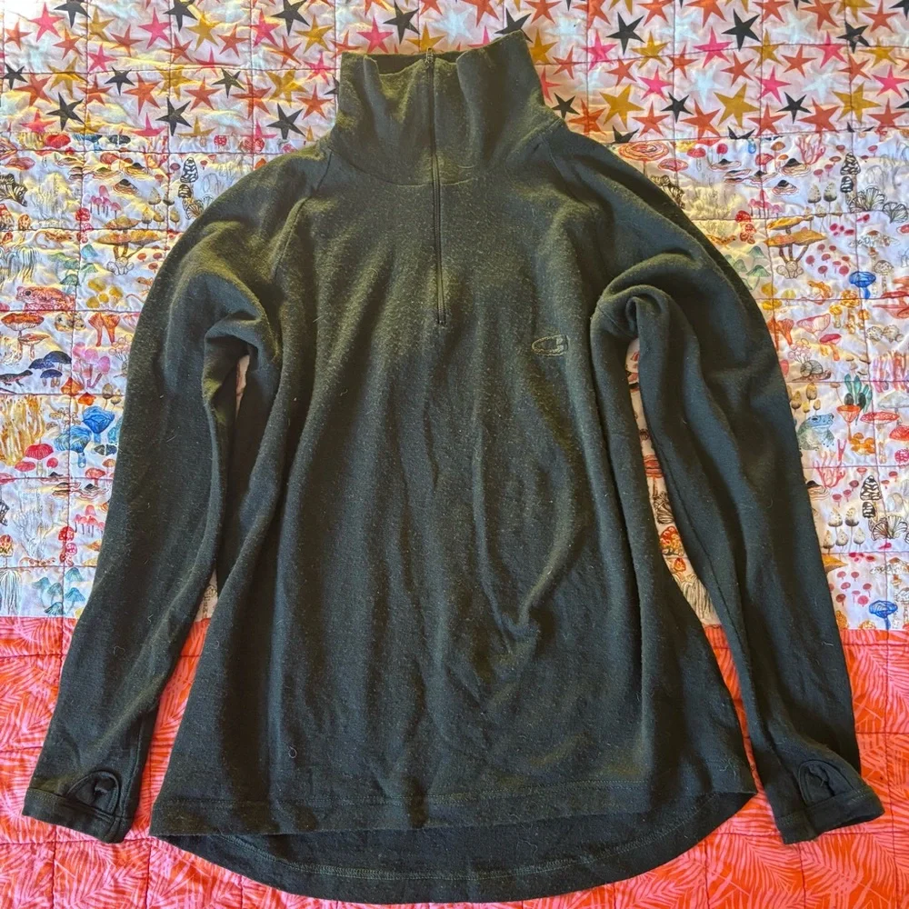 Icebreaker Quarter Zip Wool Thermal Top M - Picture 1 of 6
